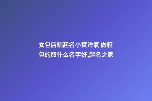 女包店鋪起名小資洋氣 做箱包的取什么名字好,起名之家-第1張-店鋪起名-玄機(jī)派